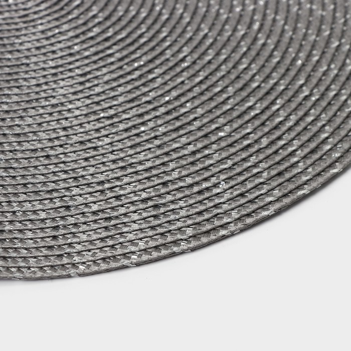 Салфетки сервировочные на стол Доляна &laquo;Рэй&raquo;, 4 шт, d=38 см, цвет серый