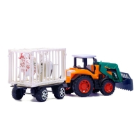 Трактор инерционный &laquo;Фермер&raquo;, с прицепом и животными, МИКС