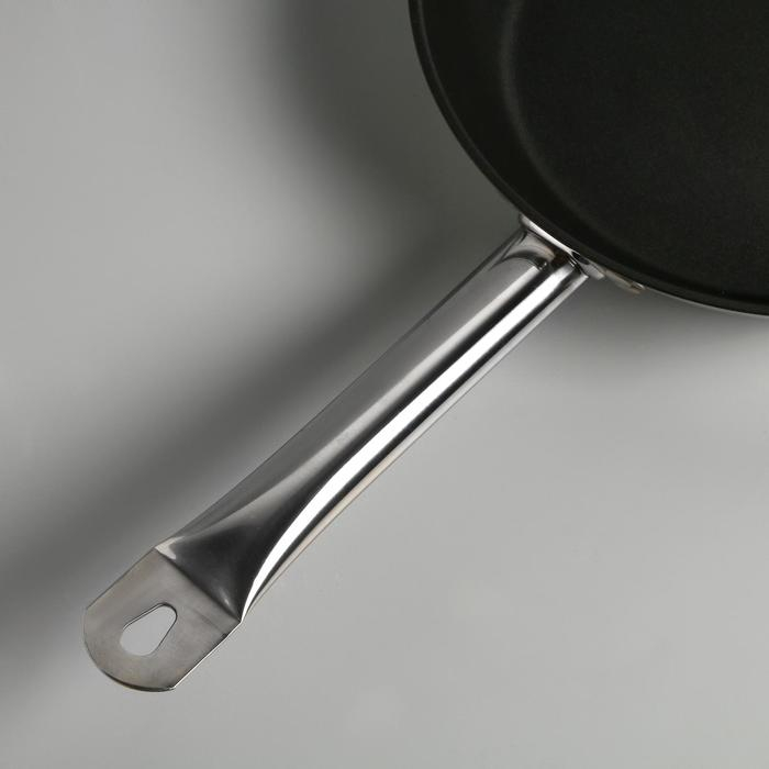 Сковорода &laquo;Общепит&raquo;, d=26 см, толщина корпуса 0,6 мм, дно 3,5 мм, с теплораспределительным слоем, антипригарное покрытие, индукция