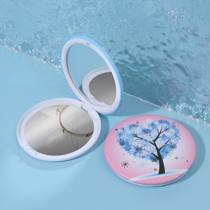 Зеркало складное &laquo;Деревья&raquo;, d = 7,5 см, с увеличением, рисунок МИКС