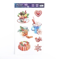 Наклейки новогодние на окна &laquo;Новогодние сладости&raquo;, многоразовые, 20 х 34 см, Новый год