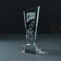 Сувенир стекло стела "Звёзды -  Лучший из лучших" 8х8х23 см