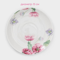 Сервиз фарфоровый чайный Доляна &laquo;Зайка&raquo;, 12 предметов: 6 чашек 250 мл, 6 блюдец d=15 см, цвет белый