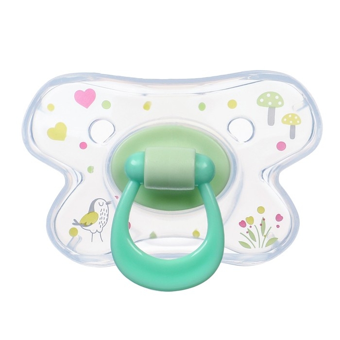 Соска - пустышка силиконовая ортодонтическая &laquo;Зайка&raquo;, от 12 мес., с колпачком, цвет зеленый