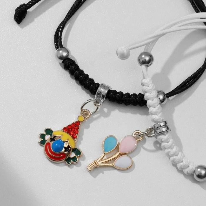 Браслеты &laquo;Неразлучники&raquo; клоун и шары, цветные, 7 см