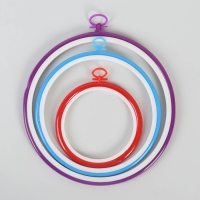 Пяльцы для вышивания с подвесом, d = 11/17/21 см, 3 шт, цвет разноцветный