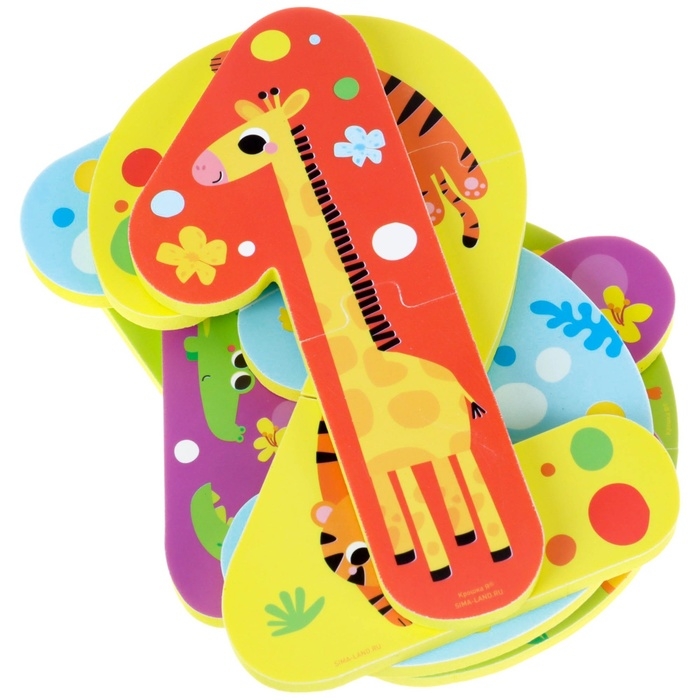 Мягкий пазл для малышей &laquo;Учим цифры: Животные&raquo;, 5 пазлов, Крошка Я