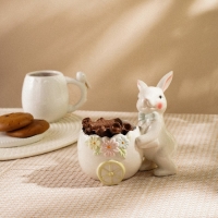 Конфетница керамическая SL Home &laquo;Лесные кролики&raquo;, 17,5&times;13&times;16,8 см, цвет белый