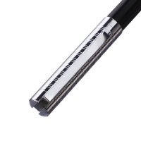 Ручка подарочная шариковая в кожзам футляре поворотная Винтаж корпус черный/серебро