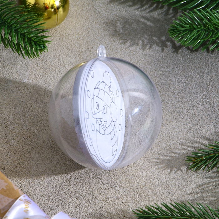 Ёлочное украшение под раскраску &laquo;Снеговичок&raquo; размер: 8 см; 2 шт., кисть