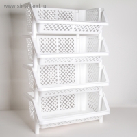 Этажерка напольная 4-х секционная &laquo;Универсал&raquo;, цвет белый