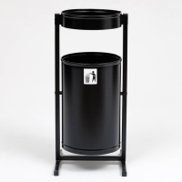 Урна уличная &laquo;Меркурий&raquo; 21 л, 32 х 70 х 28,5 см, черная, бак 0,6 мм