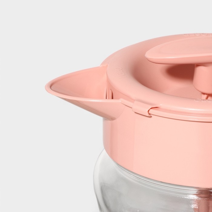 Кувшин для воды стеклянный для смешивания с венчиком Renga &laquo;Спиро&raquo;, 1,6 л, 11,2&times;23,5 см, цвет розовый