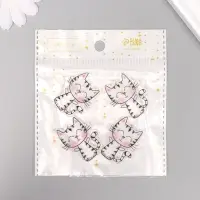 Декор для творчества акрил "Котик с румянцем" 3,5х2,9х0,2 см