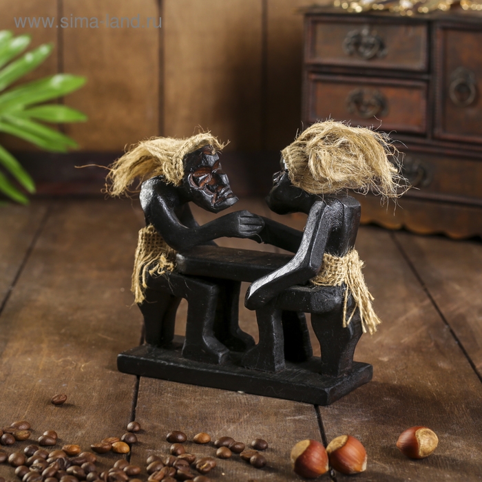 Сувенир &laquo;Аборигены и армреслинг&raquo;, 18&times;16&times;9 см, дерево