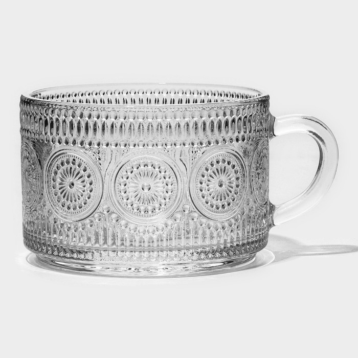 Кружка стеклянная &laquo;Ларго&raquo;, 400 мл, 10,5&times;7 см