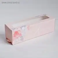 Коробка для макарун, кондитерская упаковка, &laquo;Красота внутри&raquo; 18 х 5.5 х 5.5 см