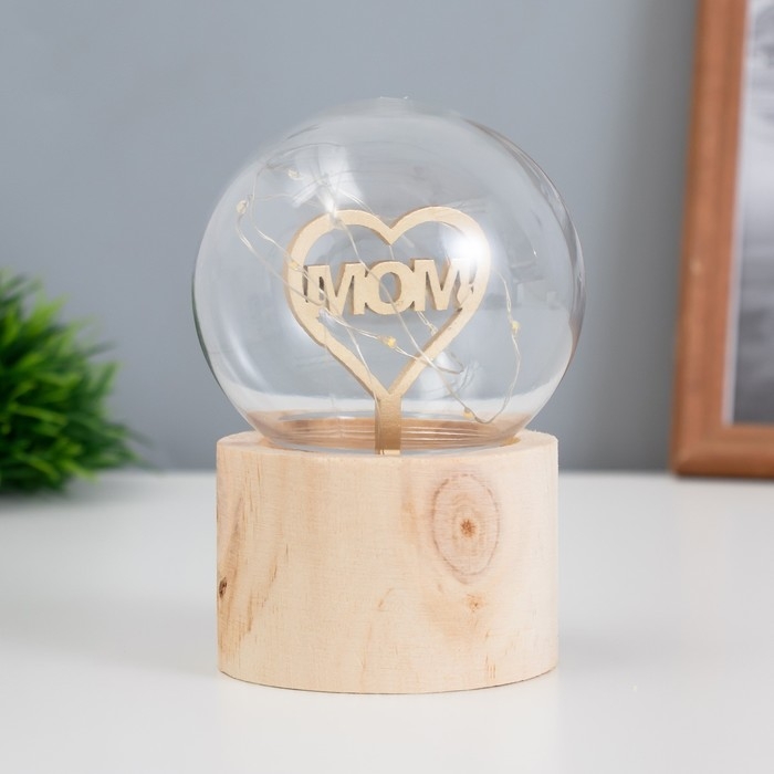 Ночник &laquo;Шар-люблю маму&raquo; LED 3хAG10 шар 8см 6,5х6,5х11,5см
