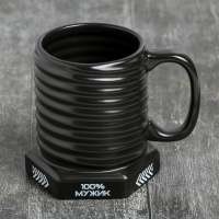 Кружка-болт керамическая &laquo;100% мужик&raquo;, 400 мл, цвет чёрный