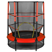 Батут ONLYTOP, d=140 см, высота сетки 125 см, цвет красный