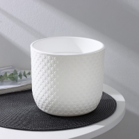 Кашпо со вставкой &laquo;Клевер&raquo;, 3,2 л, d=17,5 см, h=16 см, цвет белый