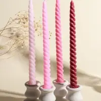 Набор свечей витых, 2х25 см, 4 шт, палитра розового 25,5х8,8х2,4 см