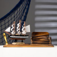 Набор настольный &laquo;Корабль&raquo;: визитница, подставка для ручки, 15 х 22 х 7 см