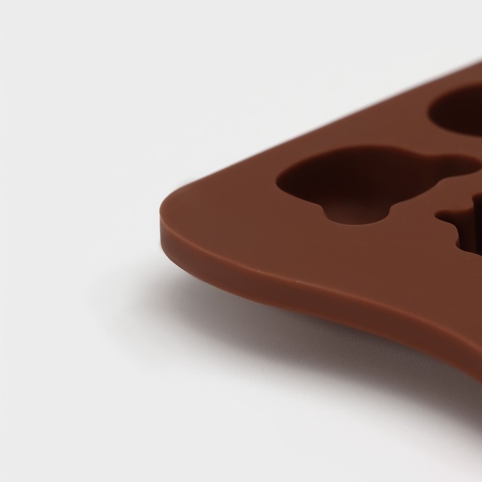 Форма для конфет и шоколада Доляна &laquo;Мордашки&raquo;, силикон, 21&times;10,5 см, 15 ячеек (2,5&times;2,3 см), цвет МИКС