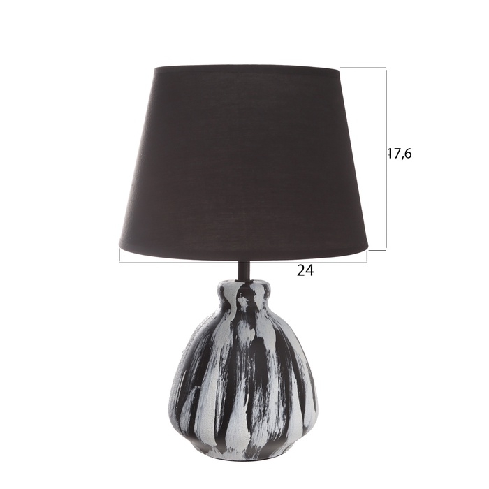 Лампа настольная "Кира" 1х40Вт Е27 черный/белый 25х25х38,,5см