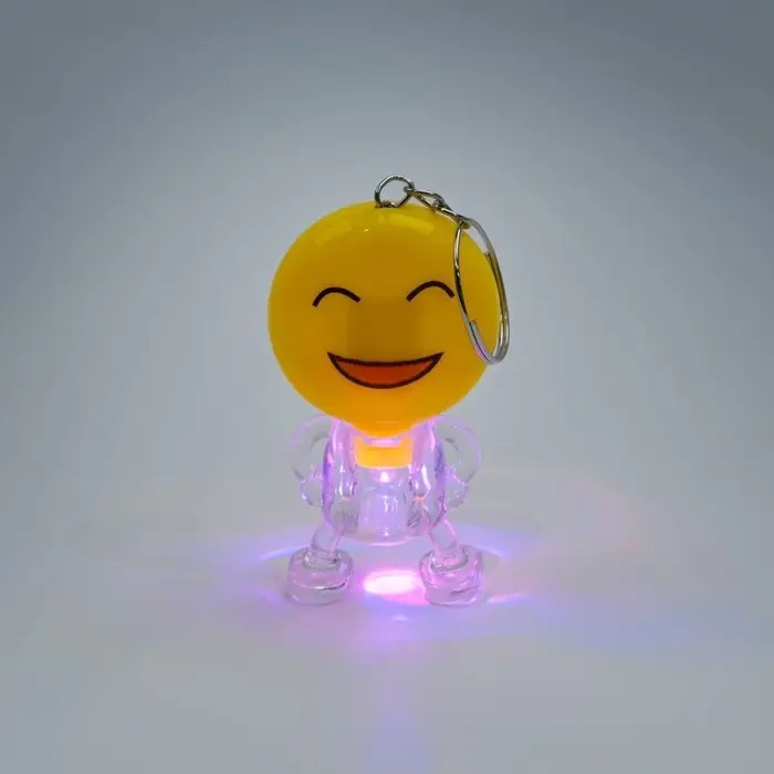 Фонарик брелок для ключей на кольце &laquo;Смайлик&raquo;, 1 LED, 3&times;5.5 см