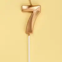 Свеча в торт на шпажке &laquo;Грань&raquo;, цифра 7, шампань, 5 см