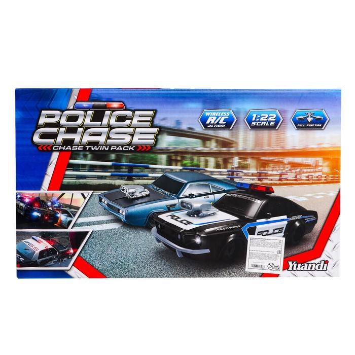 Набор машин радиоуправляемых &laquo;Полицейская погоня&raquo;, 2 шт., 1:22, работают от батареек