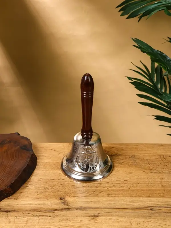 Колокольчик "Якорь" алюминий, с деревянной ручкой 12х12х24 см