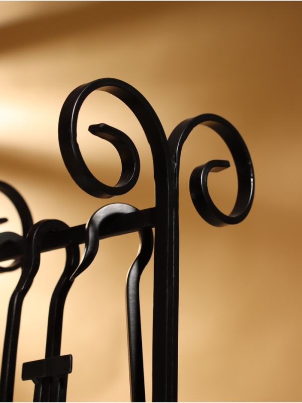 Каминный набор "Дача" сталь, 4 предмета, 24х20х71 см