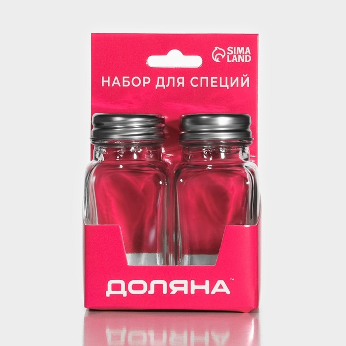 Набор для специй из стекла Доляна &laquo;Стандарт&raquo;, 2 предмета: солонка, перечница 100 мл