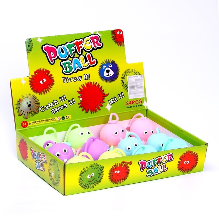 Мяч детский резиновый ёжка &laquo;Медуза&raquo;, резиновый, световой, цвета МИКС