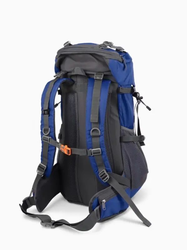 Рюкзак тур 65+5л, 30*20*53, отдел на шнурке, 5нар+2вн кармана, цвет синий