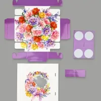 Коробка под 4 конфеты со скретч-слоем &laquo;Букет&raquo;, 10.5 х 10.5 х 3.5 см