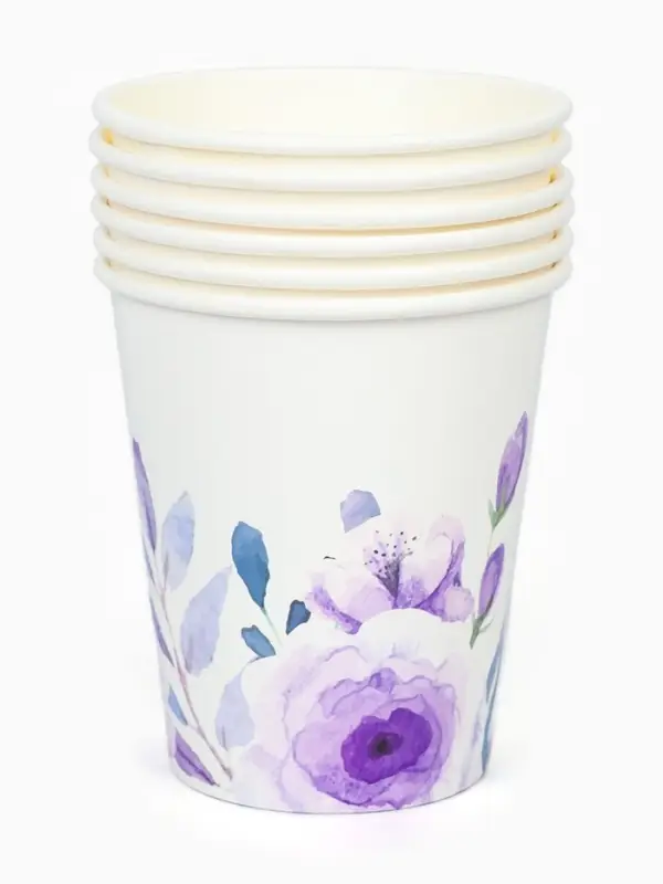 Стакан одноразовый бумажный &laquo;Сиреневые розы&raquo;, 250 мл
