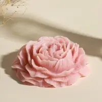 Свеча интерьерная "Бутон пиона" пыльная роза 16х14х4 см