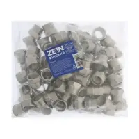 Футорка ZEIN, 3/8" х 1/2", внутренняя/наружная резьба, нержавеющая сталь, фасовка 100 шт.