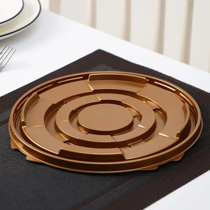 Дно для тортницы пластиковое одноразовое ПР-Т-193, 11&times;10&times;7 см, внутренний 22,5&times;19,4&times;10 см, цвет золотой, 200 шт/уп