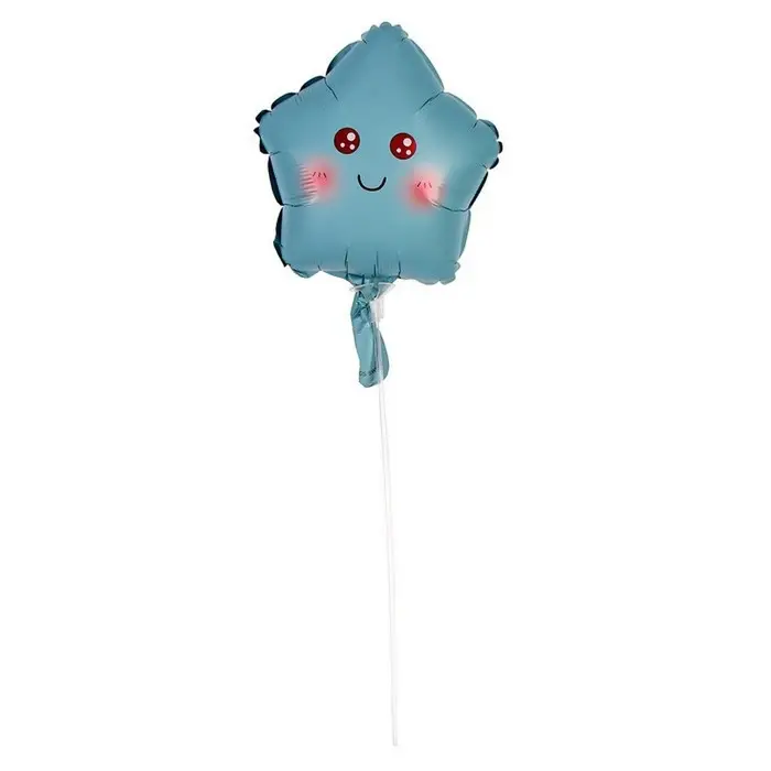 Воздушный шар фольгированный 10" &laquo;Звезда смайл&raquo;, для палочки, МИКС