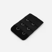 Застёжка для бюстгальтера, удлинитель, 3 ряда 2 крючка, 3.2&times;5 см, чёрная