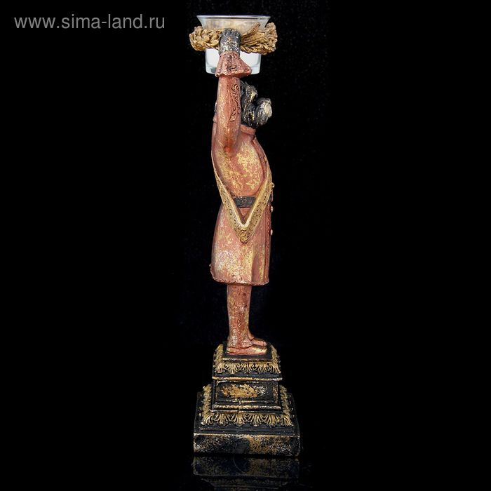 Подсвечник полистоун "Английский шарж-Пёс вояка" 29х10х11,3 см