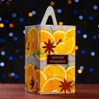 Подарочная новогодняя коробка &laquo;Апельсинки&raquo;, упаковка, 10&times;10&times;18 см