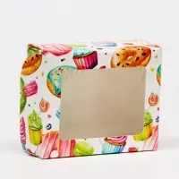 Коробка складная "Пончики", 10 х 8 х 3,5 см