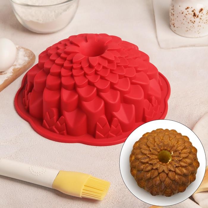 Форма для выпечки Доляна &laquo;Хризантема&raquo;, силикон, 22&times;7.5 см, МИКС