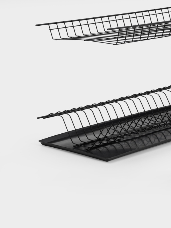 Сушилка для посуды с поддоном для шкафа 80 см, 76.5&times;25.6 см, чёрная