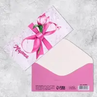 Конверт для денег &laquo;8 марта&raquo; лента, 16.5 х 8 см